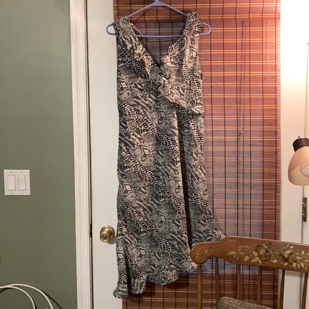 Ruffled colored animal print dress